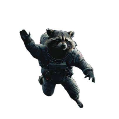 47 Raccoon in the space